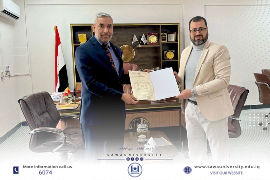 الغزي يكرم التدريسيين قتيبة شاكر وملاذ عبد الرحمن