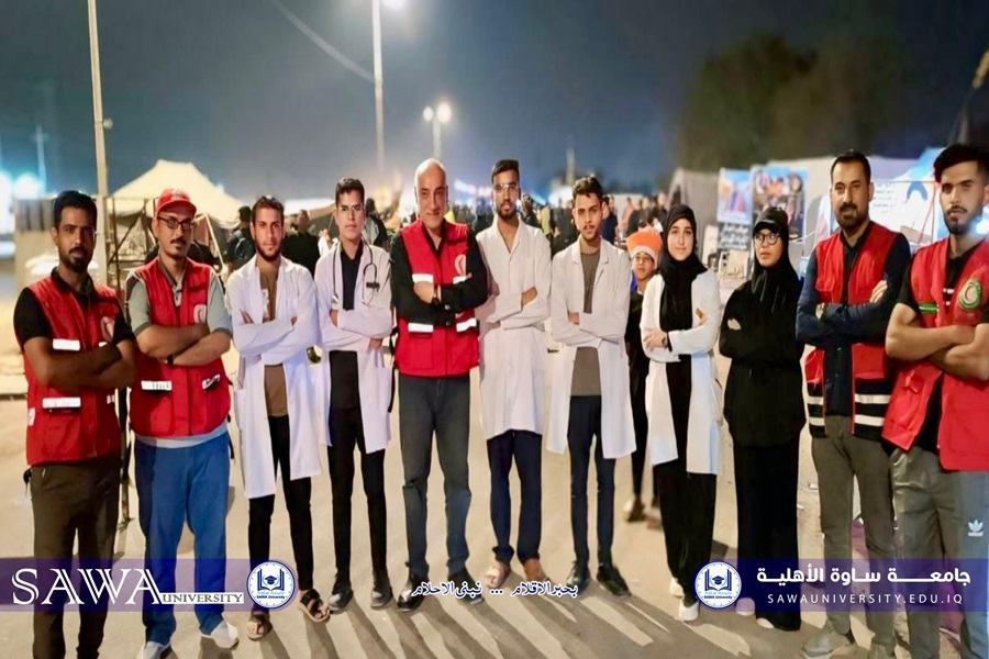 طلبة جامعتنا يشاركون في تقديم خدمة زوار الامام الحسين عليه السلام