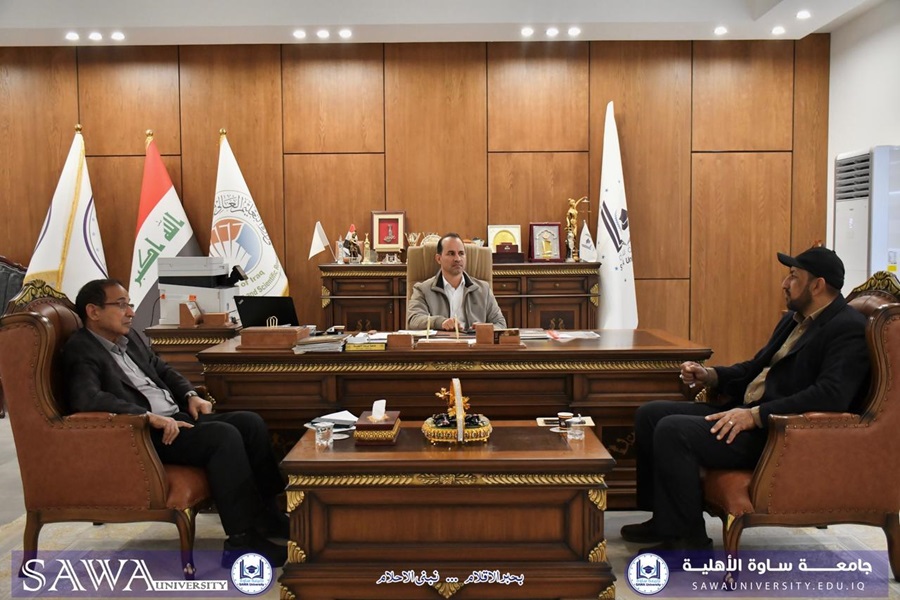 مناقشة سبل تعزيز التعاون بين جامعة ساوة ومكتب الحشد الشعبي في المحافظة